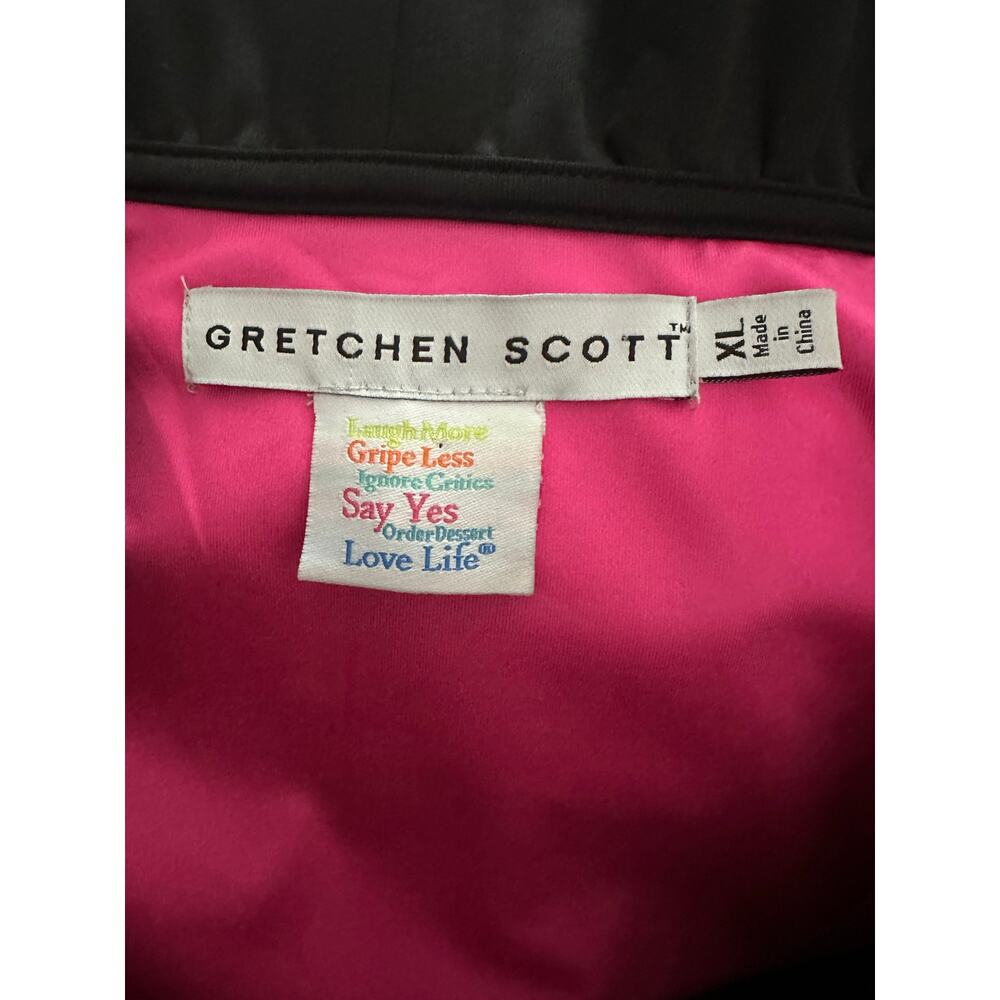 GRETCHEN SCOTT DESIGNS Ruffle Neck Black Dress Preppy Whimsygoth - Sz XL - Picture 2 of 5